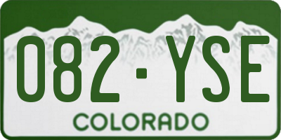 CO license plate 082YSE