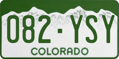 CO license plate 082YSY