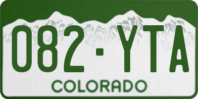 CO license plate 082YTA
