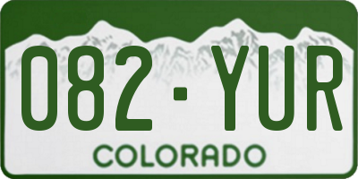 CO license plate 082YUR