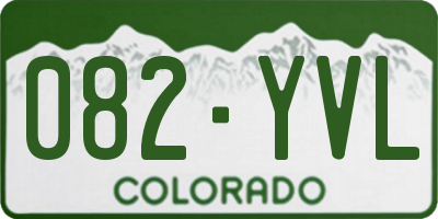 CO license plate 082YVL