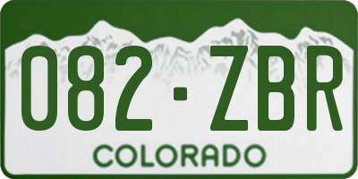 CO license plate 082ZBR