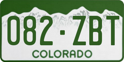 CO license plate 082ZBT