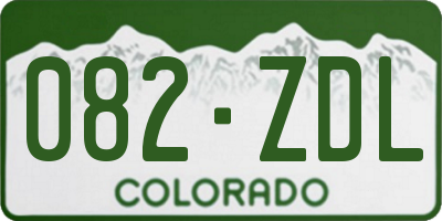 CO license plate 082ZDL