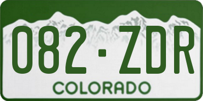 CO license plate 082ZDR