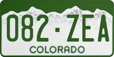 CO license plate 082ZEA