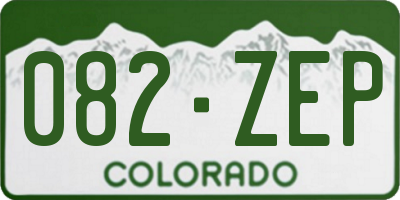 CO license plate 082ZEP