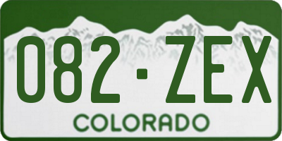 CO license plate 082ZEX