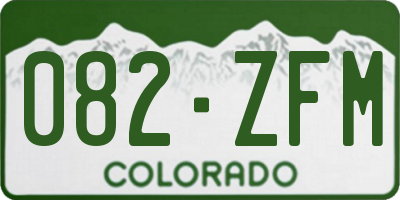 CO license plate 082ZFM