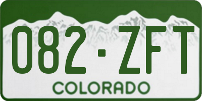 CO license plate 082ZFT