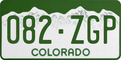 CO license plate 082ZGP