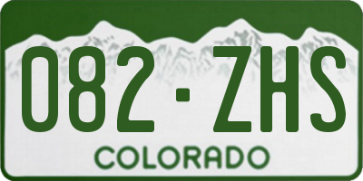 CO license plate 082ZHS