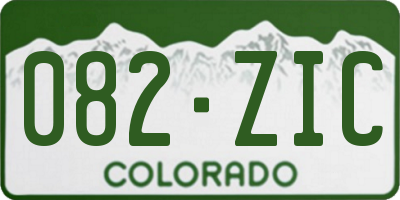CO license plate 082ZIC
