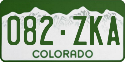 CO license plate 082ZKA