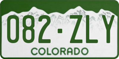 CO license plate 082ZLY