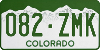 CO license plate 082ZMK