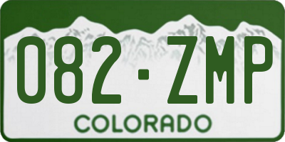CO license plate 082ZMP