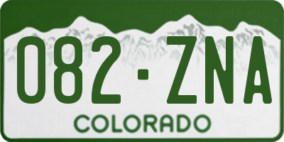CO license plate 082ZNA