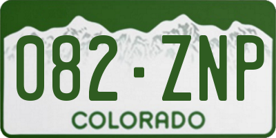 CO license plate 082ZNP