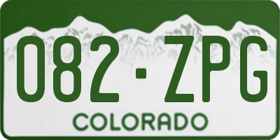 CO license plate 082ZPG