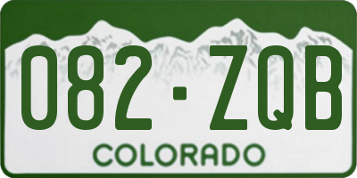 CO license plate 082ZQB