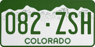 CO license plate 082ZSH