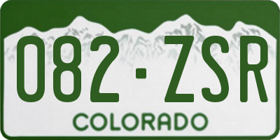 CO license plate 082ZSR