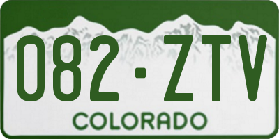CO license plate 082ZTV