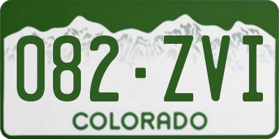 CO license plate 082ZVI