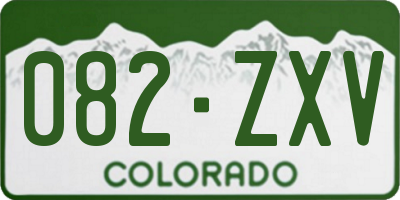 CO license plate 082ZXV