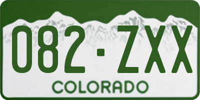 CO license plate 082ZXX