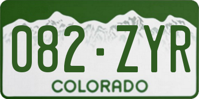 CO license plate 082ZYR