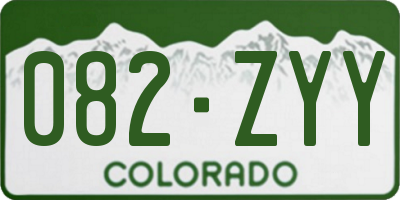 CO license plate 082ZYY