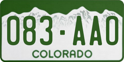 CO license plate 083AAO