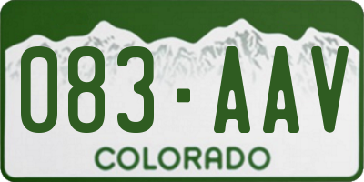 CO license plate 083AAV