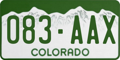 CO license plate 083AAX