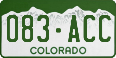 CO license plate 083ACC