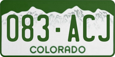 CO license plate 083ACJ