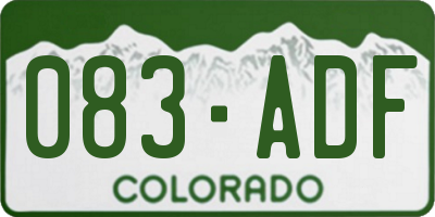 CO license plate 083ADF
