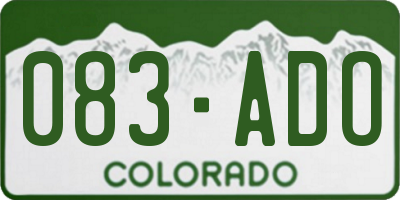 CO license plate 083ADO