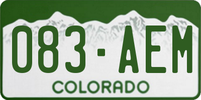CO license plate 083AEM