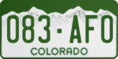 CO license plate 083AFO