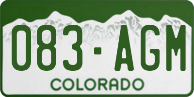 CO license plate 083AGM