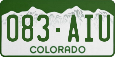 CO license plate 083AIU