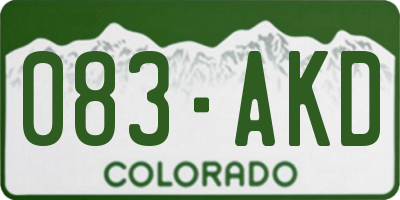CO license plate 083AKD