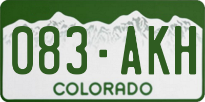 CO license plate 083AKH