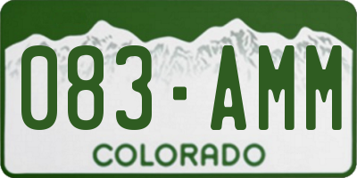 CO license plate 083AMM