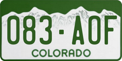 CO license plate 083AOF