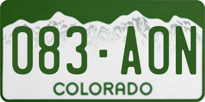 CO license plate 083AON