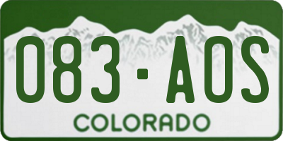 CO license plate 083AOS